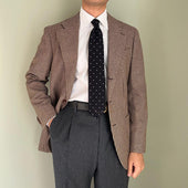 Dotted Wool Silk Grenadine Tie Hand Rolled