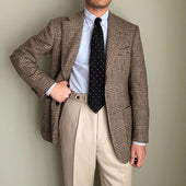 Dotted Wool Silk Grenadine Tie Hand Rolled