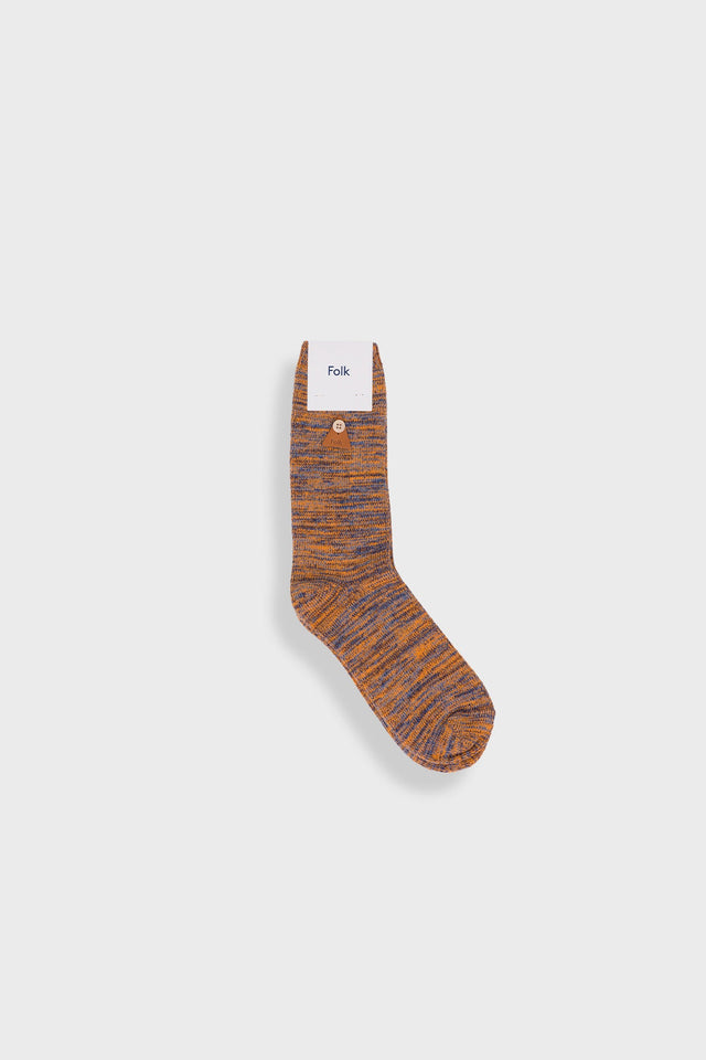 Melange Socks - Orange Soft Blue Mix