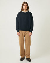 Wool Cashmere Ribbed Crewneck