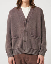 Acid Wash Cardigan - Washed Purple
