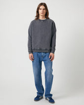 French Terry Crewneck - Washed Black