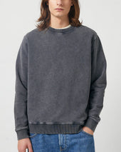 French Terry Crewneck - Washed Black