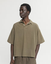 PETER SS POLO - COYOTE HANDWOVEN COTTON MESH