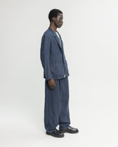 BRERA SINGLE BREASTED BLAZER - NAVY LINEN TWILL