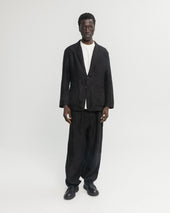 BRERA SINGLE BREASTED BLAZER - BLACK LINEN TWILL