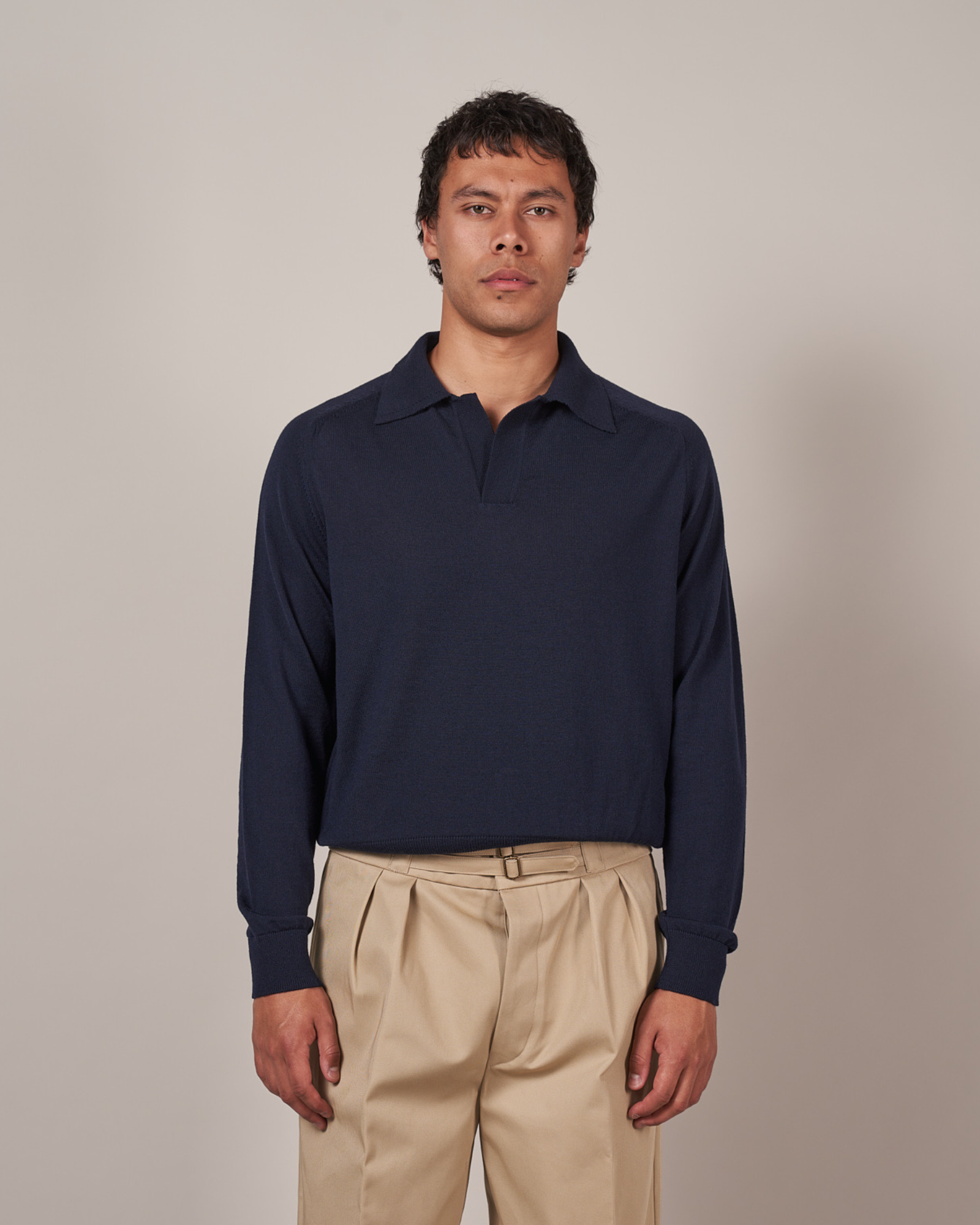 Kn60 Long Sleeve Knit Polo