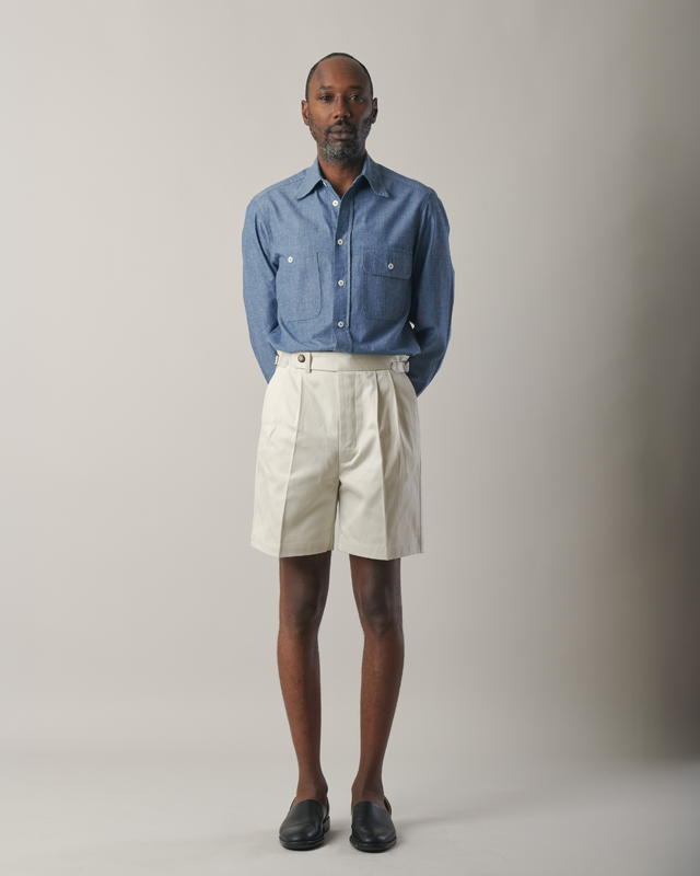S016 Tailored Shorts - Chalk