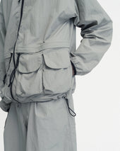 EMERY PLEATED BIG SHORTS - LUNAR ROCK FEATHERWEIGHT MICRO RIPSTOP NYLON