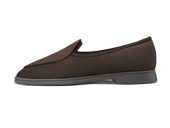 Stride Loafers In Dark Brown Glove Suede With Shearling Lining Dark Sole