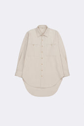 Off White Oversized Shirt In Undyed Handspun Denim