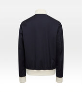 Bombers En Laine Bleu Nuit Blanc Cass