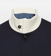 Bombers En Laine Bleu Nuit Blanc Cass