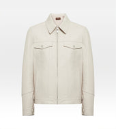 Veste en cuir beige