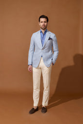 Veste Prince-de-Galles en laine, soie et lin