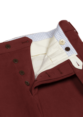 Red Fustagno Cotton Gabardine Trousers