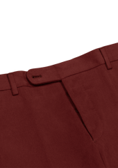 Red Fustagno Cotton Gabardine Trousers