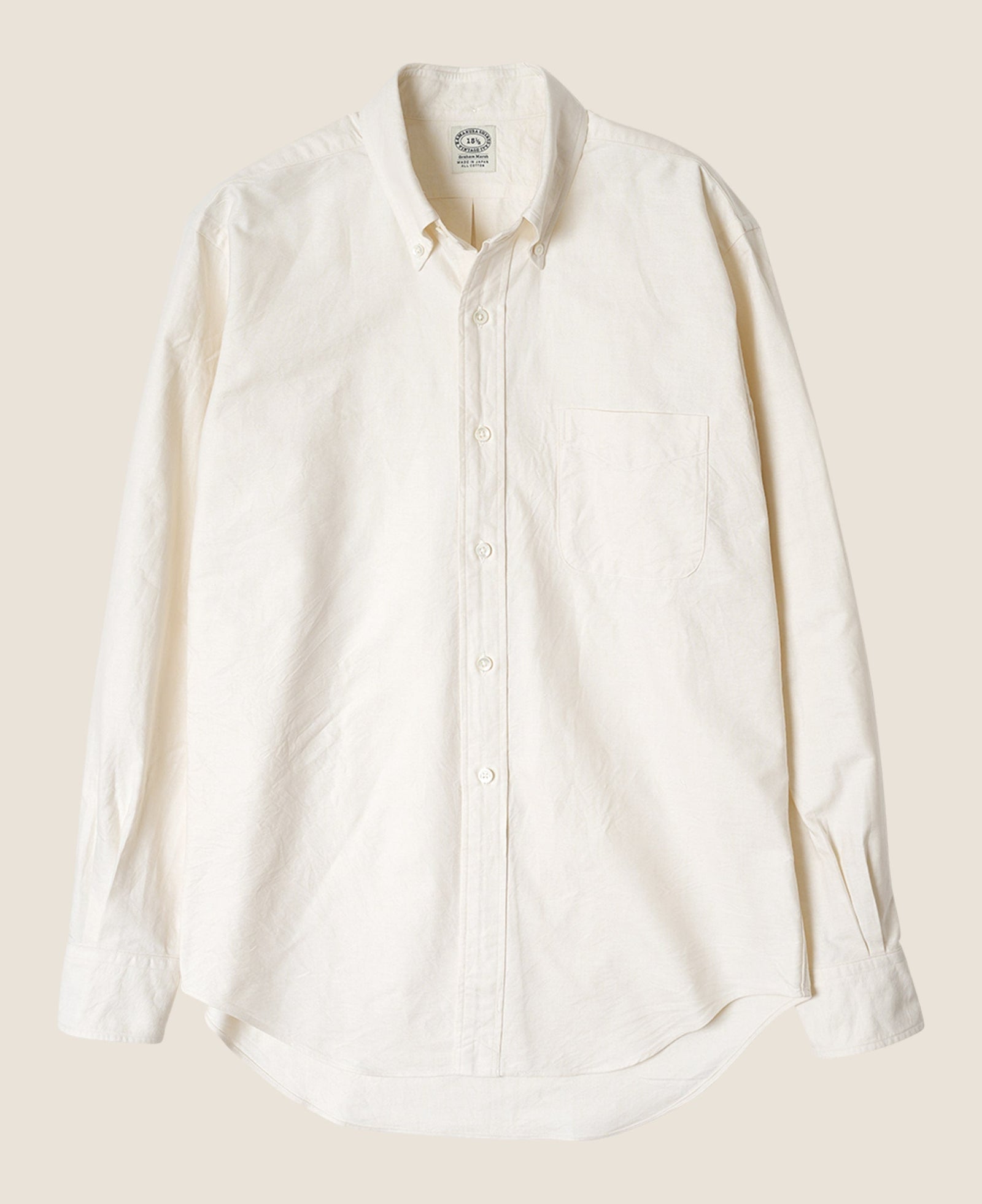 VINTAGE IVY - Button Down Ecru Oxford