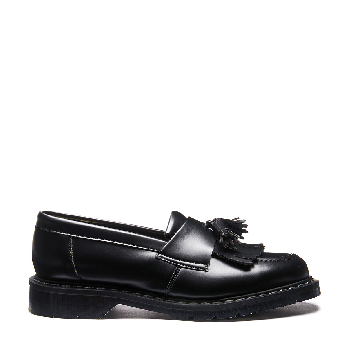 Black Vegan Hi-Shine Tassel Loafer