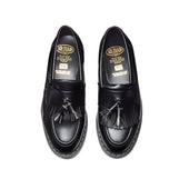 Black Vegan Hi-Shine Tassel Loafer