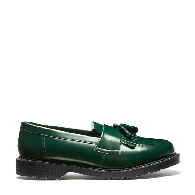 Green Vegan Hi-Shine Tassel Loafer