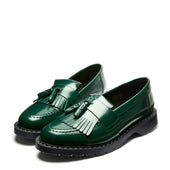 Green Vegan Hi-Shine Tassel Loafer