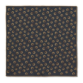 Pochette Gris Beige Motif Anneaux Laine Soie