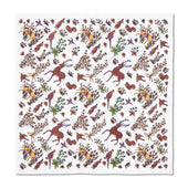 Pochette Beige Et Bordeaux Motif Animaux Laine Soie