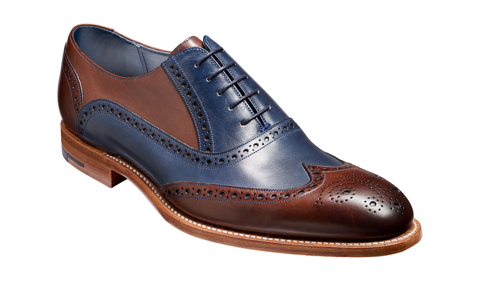 Valiant Multi - Ebony / Navy Hand Painted Oxford Brogue
