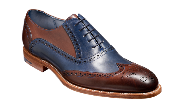 Valiant Multi - Ebony / Navy Hand Painted Oxford Brogue