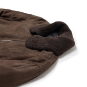 Cudden Down Padded Aviator Jacket In Caffe Brown Suede