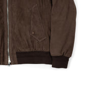 Cudden Down Padded Aviator Jacket In Caffe Brown Suede