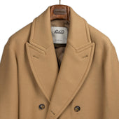 Relaxed Fit Double Breasted Overcoat In Color Wool Felt