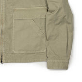 Bob Jacket In Artichoke Green Garment Dyed Peached Cotton Canvas