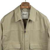 Bob Jacket In Artichoke Green Garment Dyed Peached Cotton Canvas