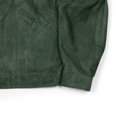 Stan Zipped Blouson In Garden Green Suede