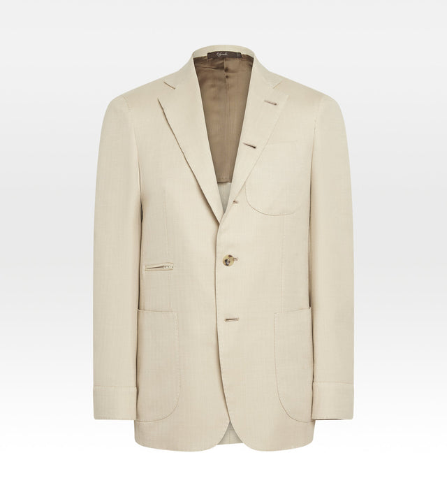 Veste Travel beige en coton à motif chevrons