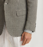 Veste Carreaux En Lin Coton Et Soie
