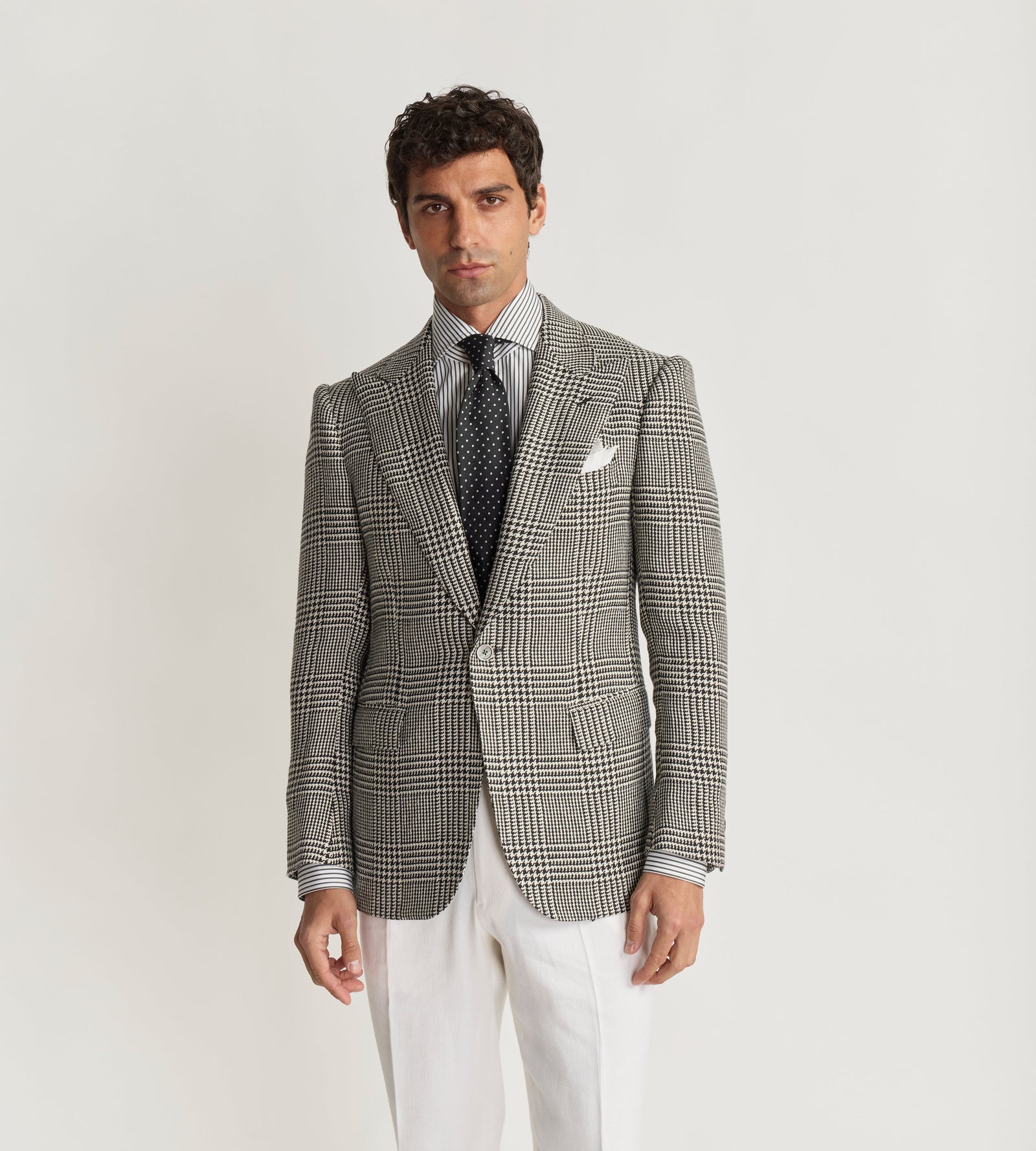 Veste Carreaux En Lin Coton Et Soie