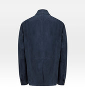 Veste Saharienne En Daim Bleu