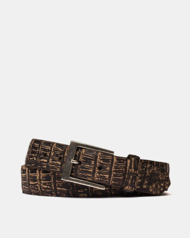 Vintage Crocodile Belt In Safari Tan