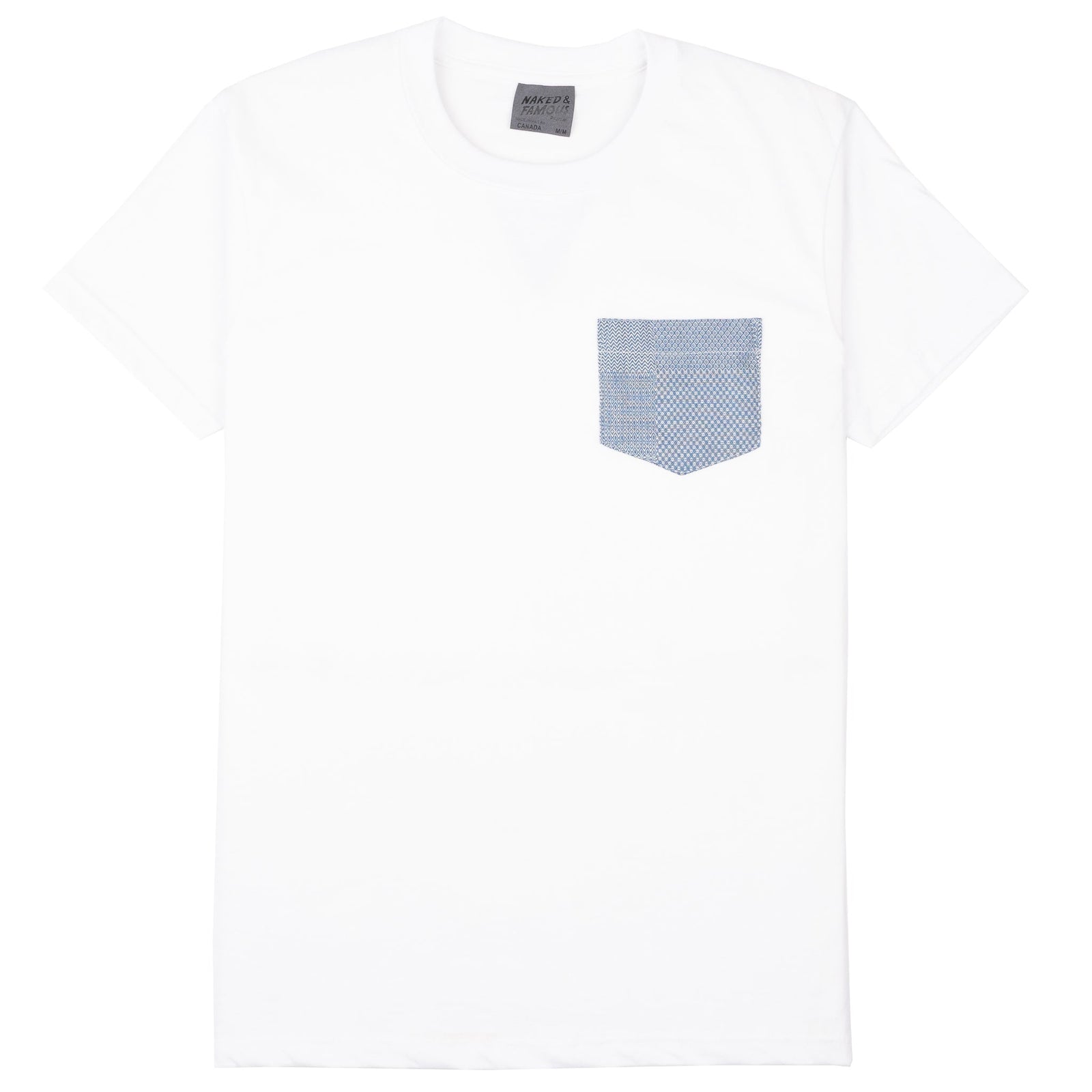 Pocket Tee White Dobby Patchwork Pale