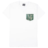 Pocket Tee - White - Waikiki Waves - Green