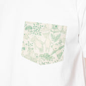 Pocket Tee - White + Linen Animals - Green