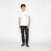 Pocket Tee - White + Linen Animals - Green