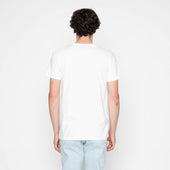 Pocket Tee - White + Seigaiha Waves - Indigo