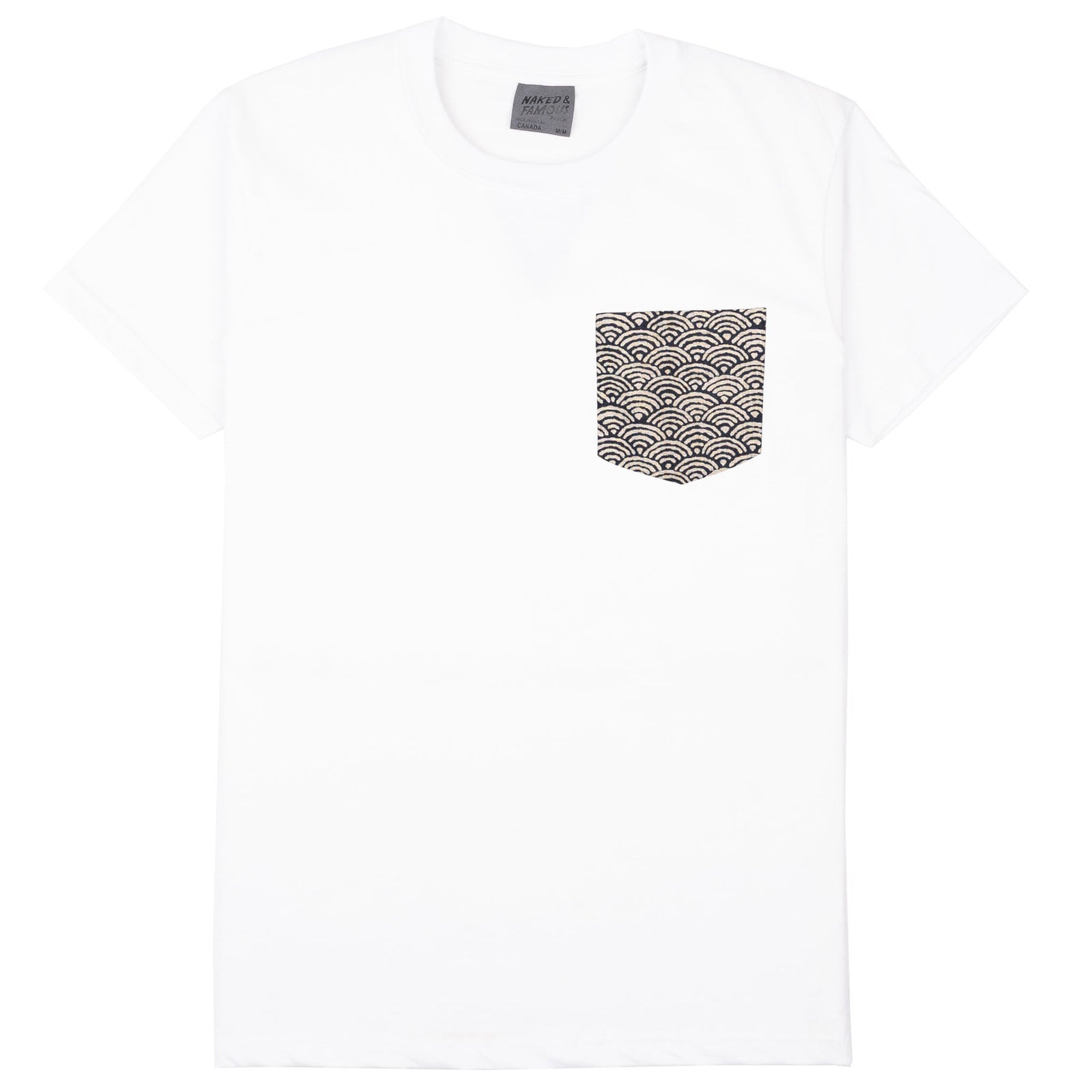 Pocket Tee White Seigaiha Waves