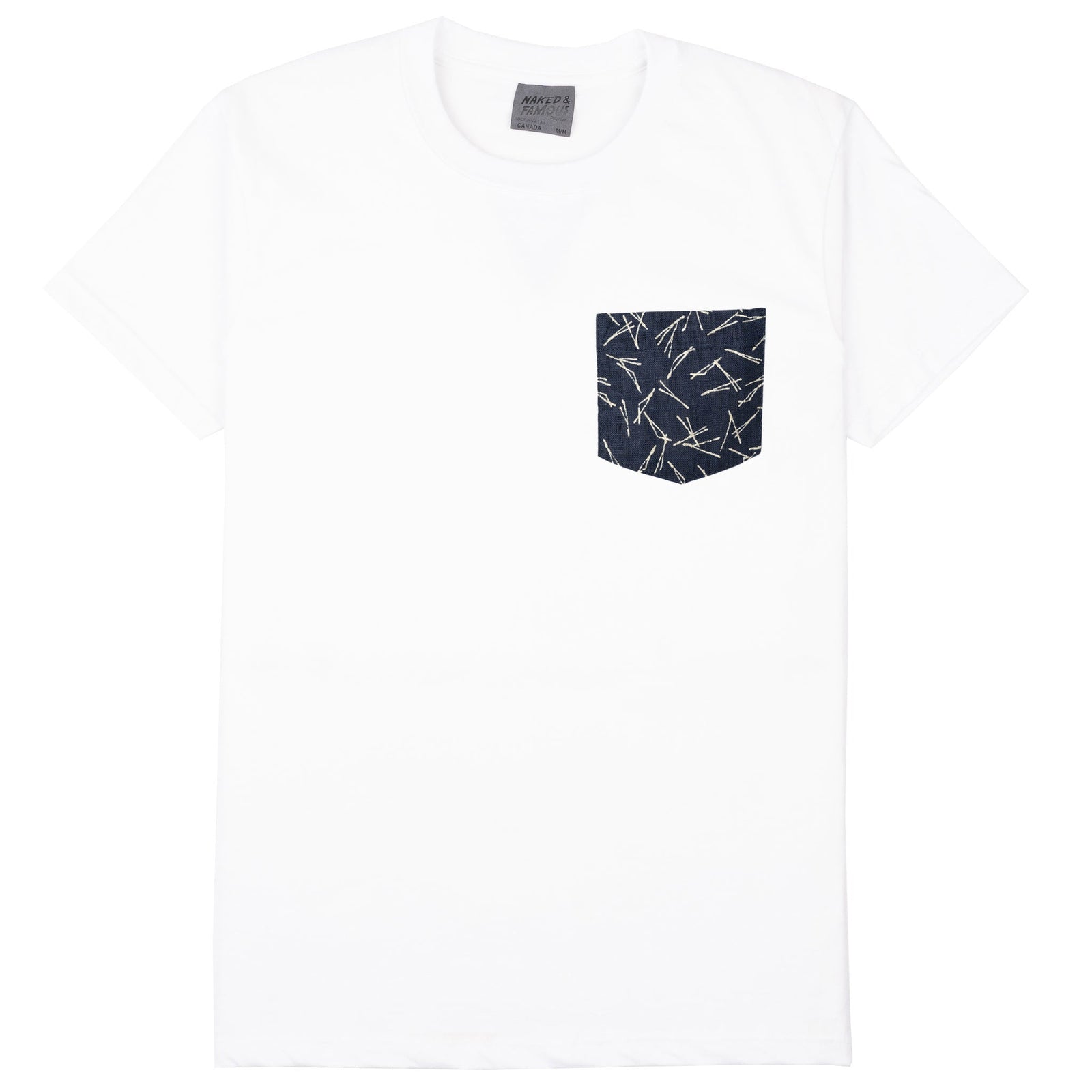 Pocket Tee White Matsuba Pines Needle