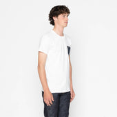 Pocket Tee - White + Matsuba Pines Needle - Indigo