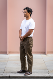 W11 Straight Tapered Green Japanese Twill Mens Chinos